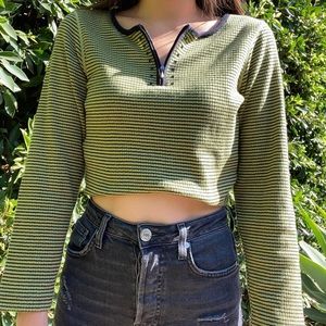 Vintage Green and Black Striped Shirt